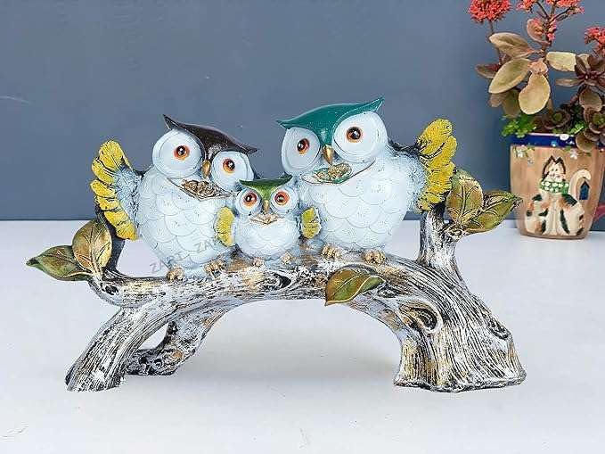 Owl Family on Tree Decorative Bird Showp...