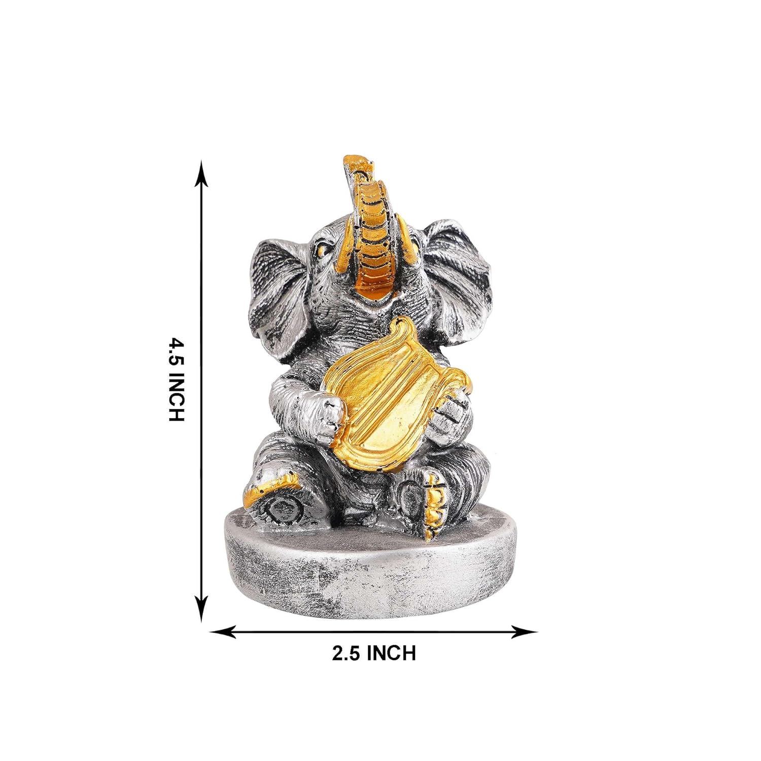 Resin Elephant Playing Instrument Decorative Idol