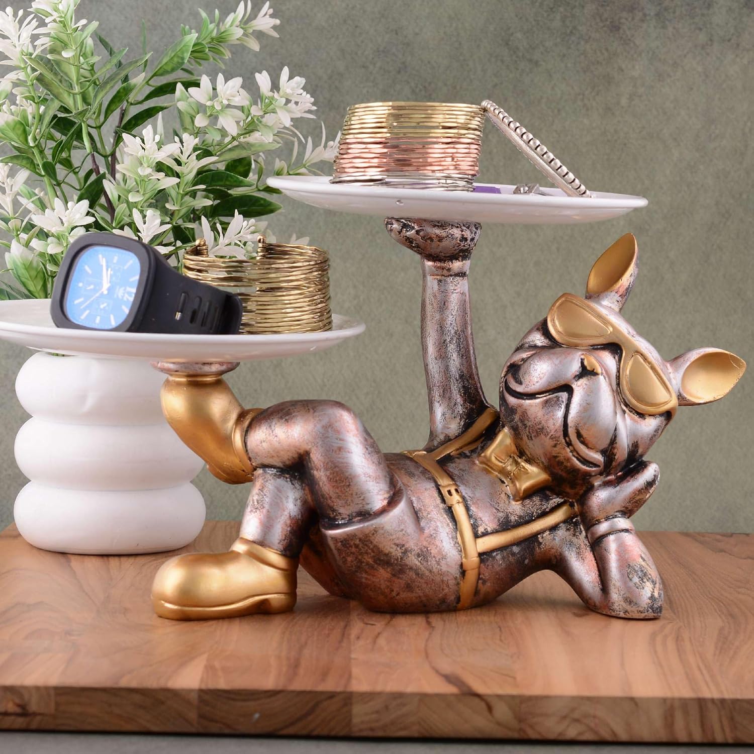 Cool Dog Showpiece with Plate for Home D...