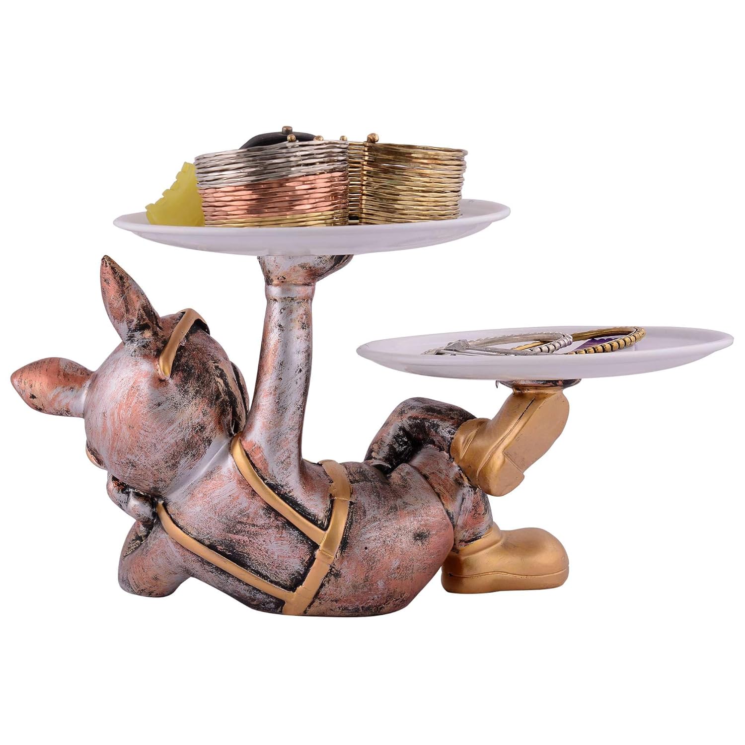 Cool Dog Showpiece with Plate for Home Decor Item