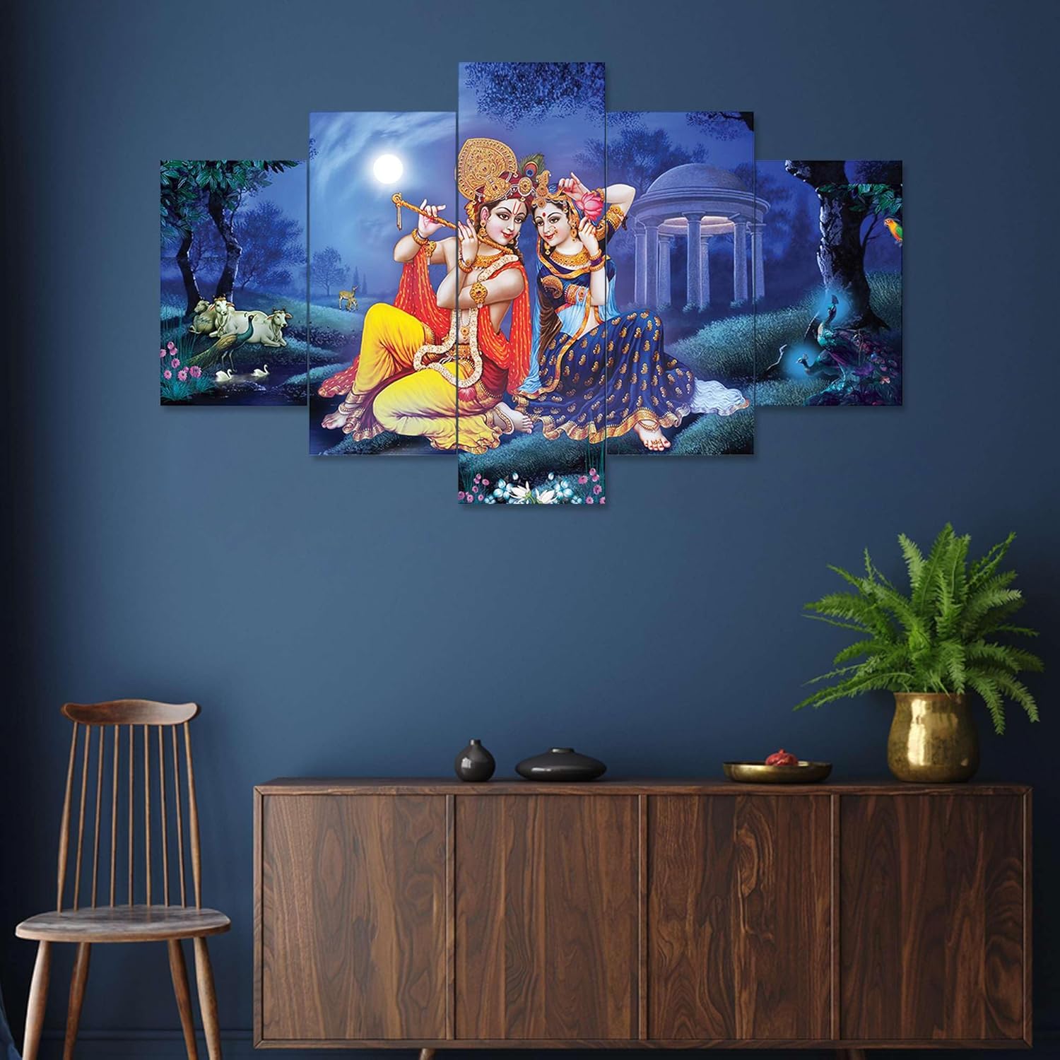 MDF Framed 3D Wall Painting Set of Five for Home Decoration