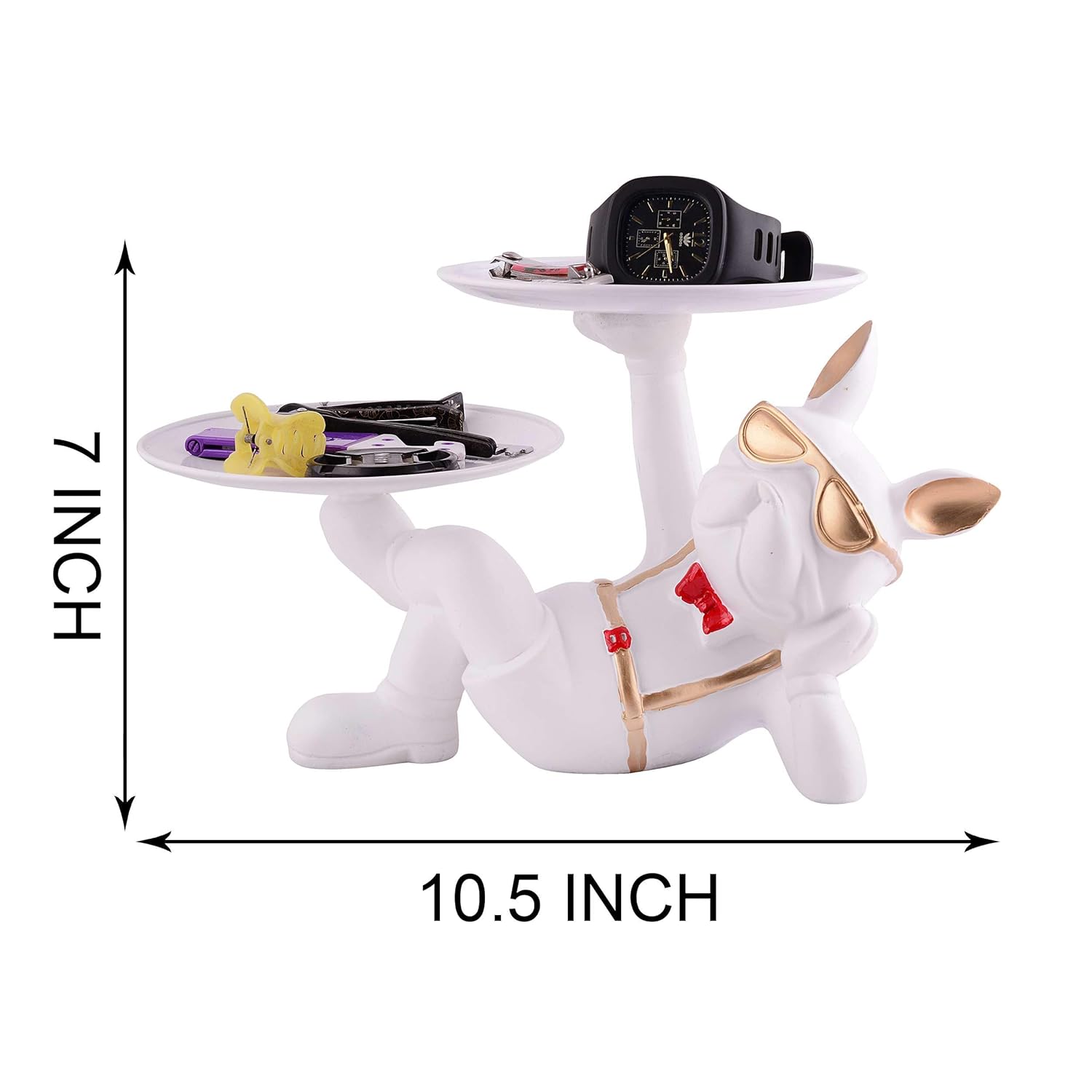 Cool Dog Showpiece with Plate Decorative Showpiece