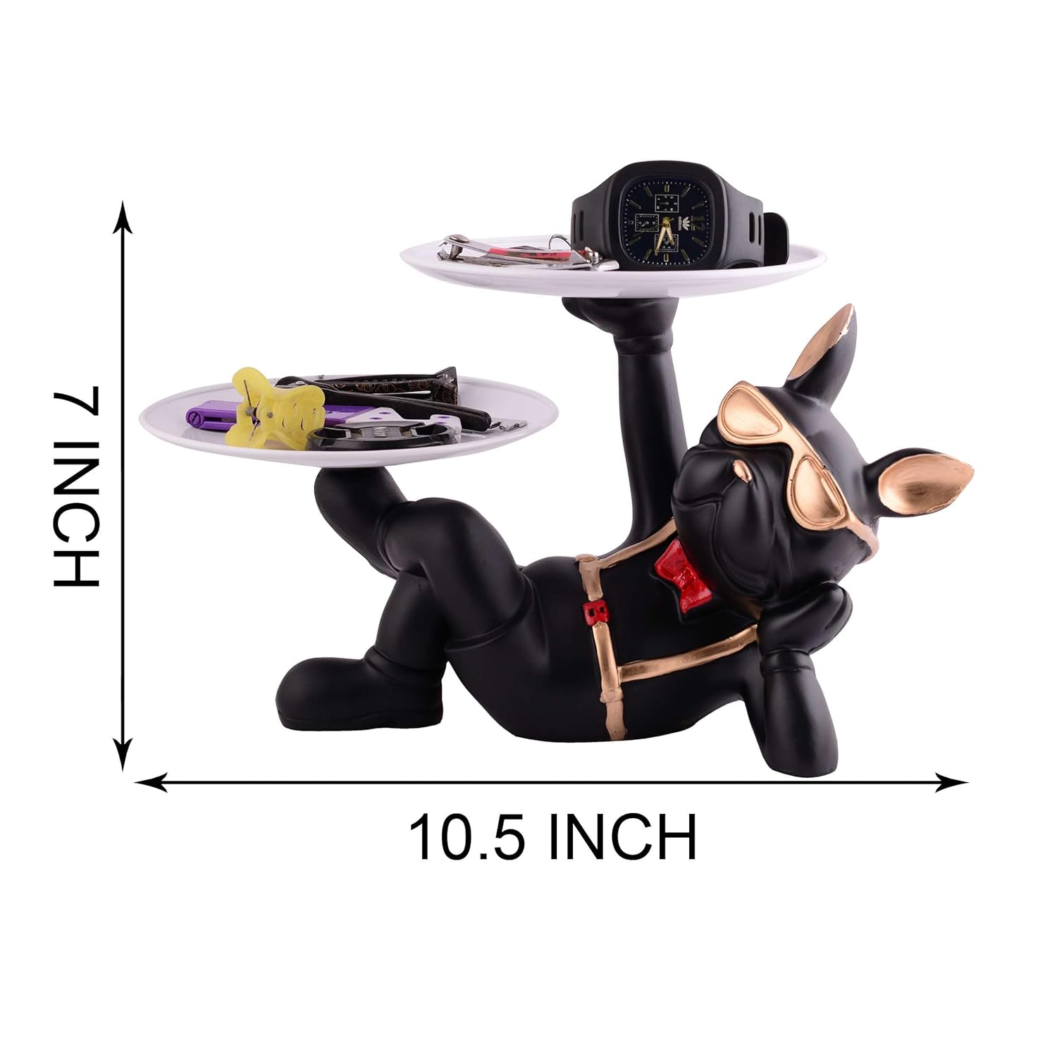 Cool Dog Showpiece with Plate Home Decor Item