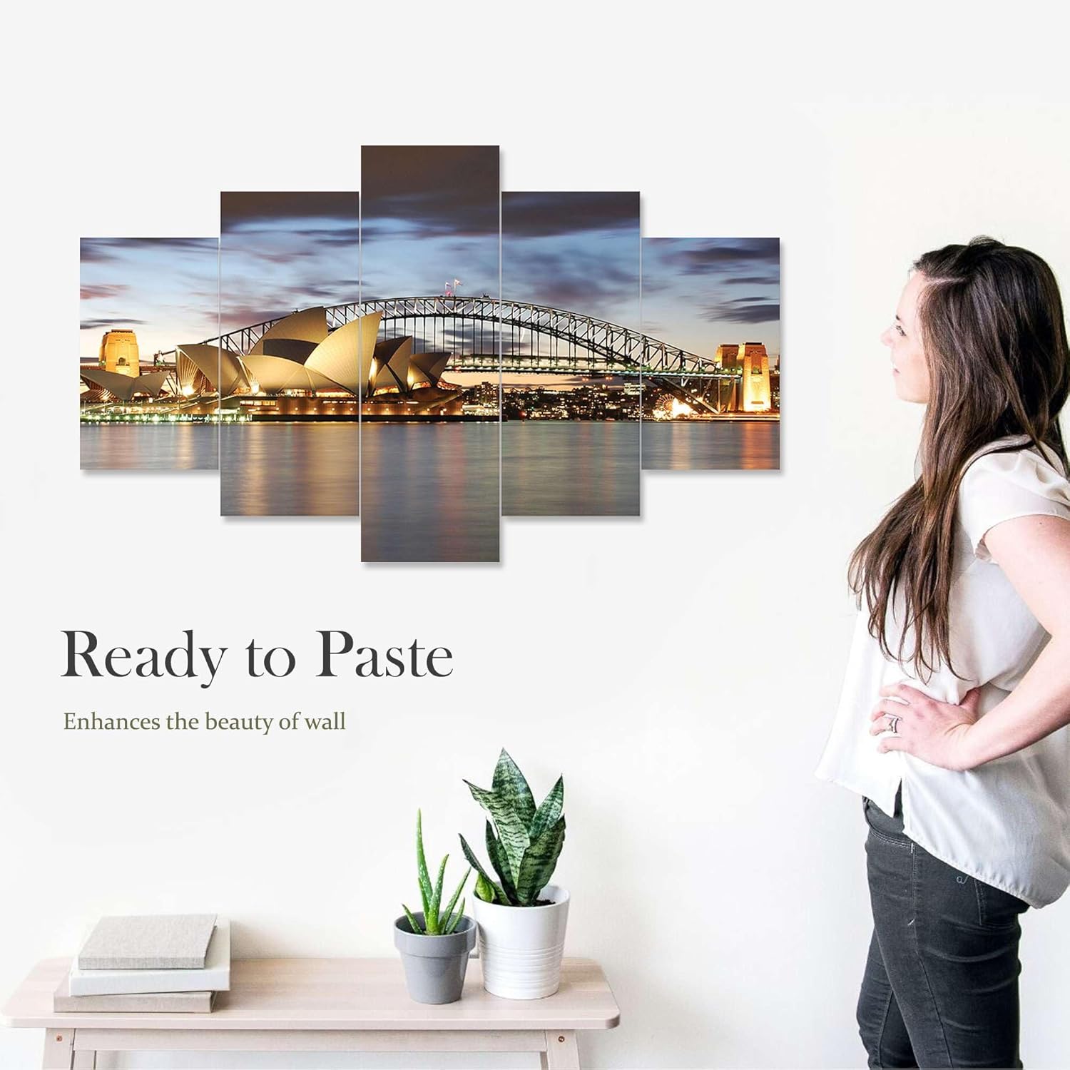 MDF Framed 3D Wall Painting Set of Five for Home Decoration