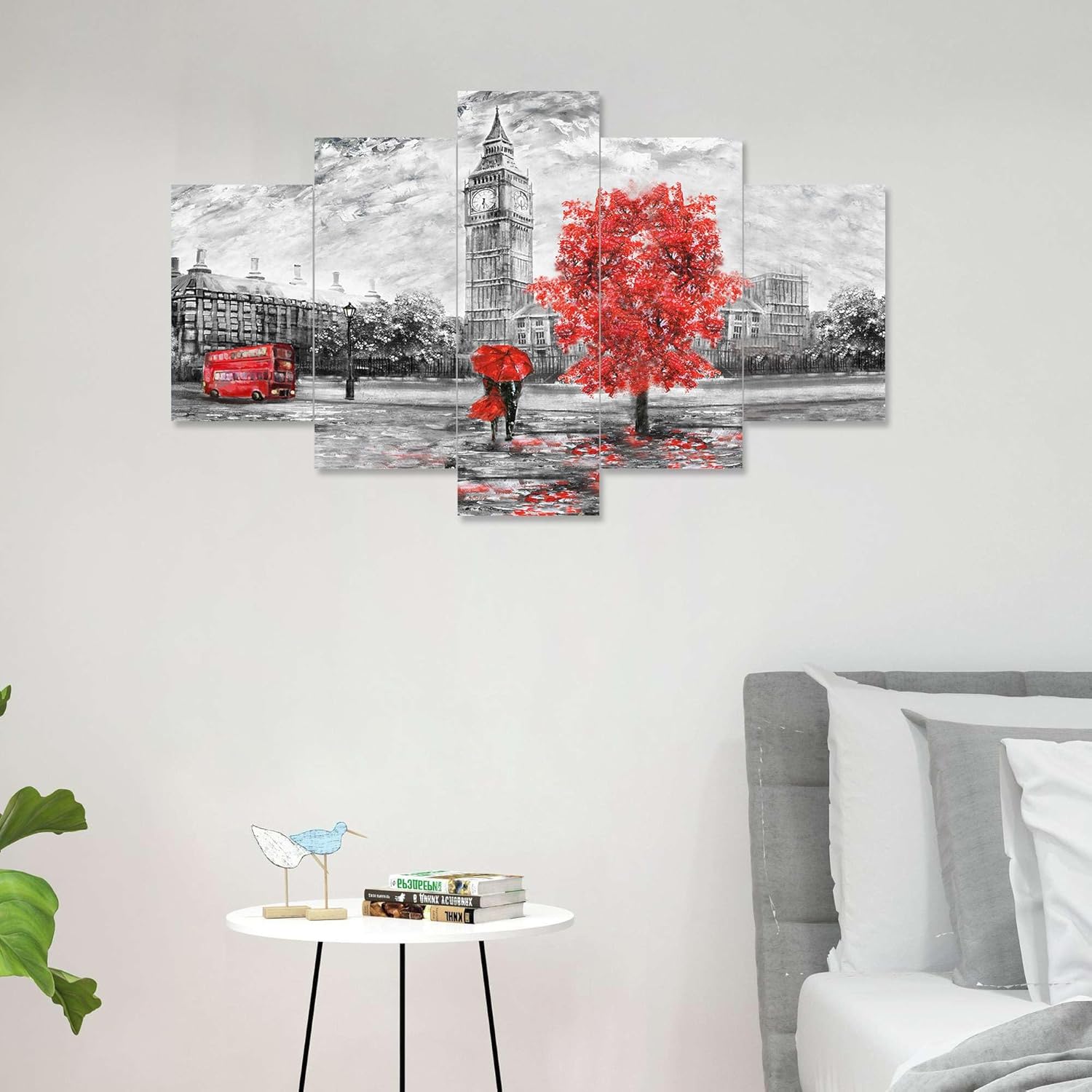 MDF Framed 3D Wall Painting Set of Five for Home Decoration