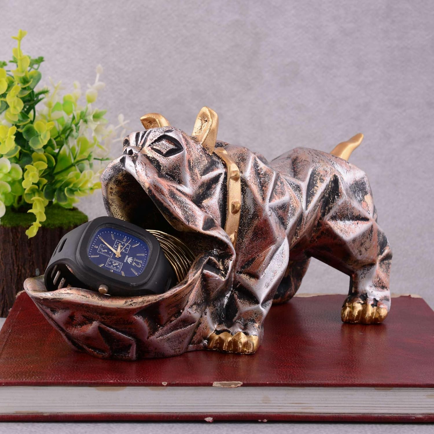 Cool Dog Showpiece with Plate Decorative...