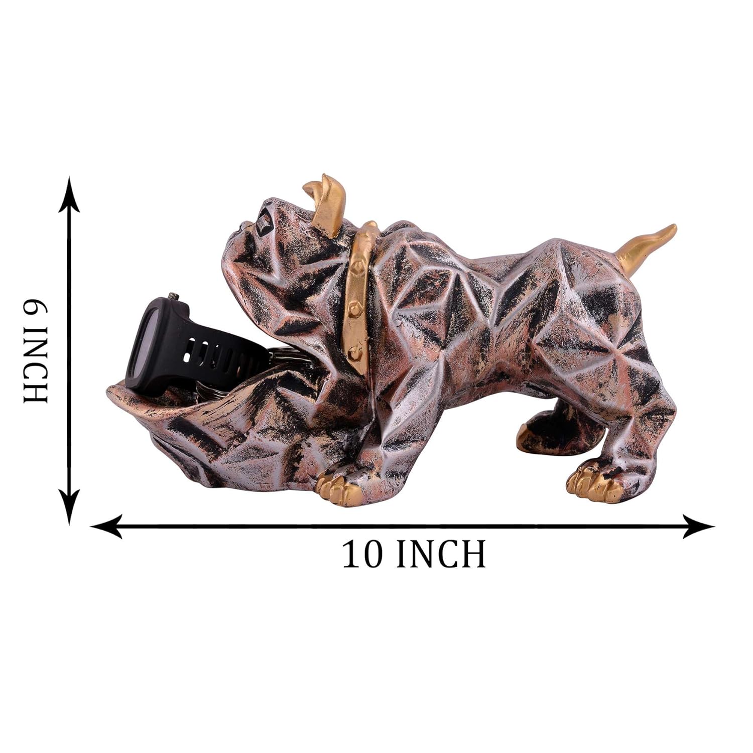 Cool Dog Showpiece with Plate Decorative Accent