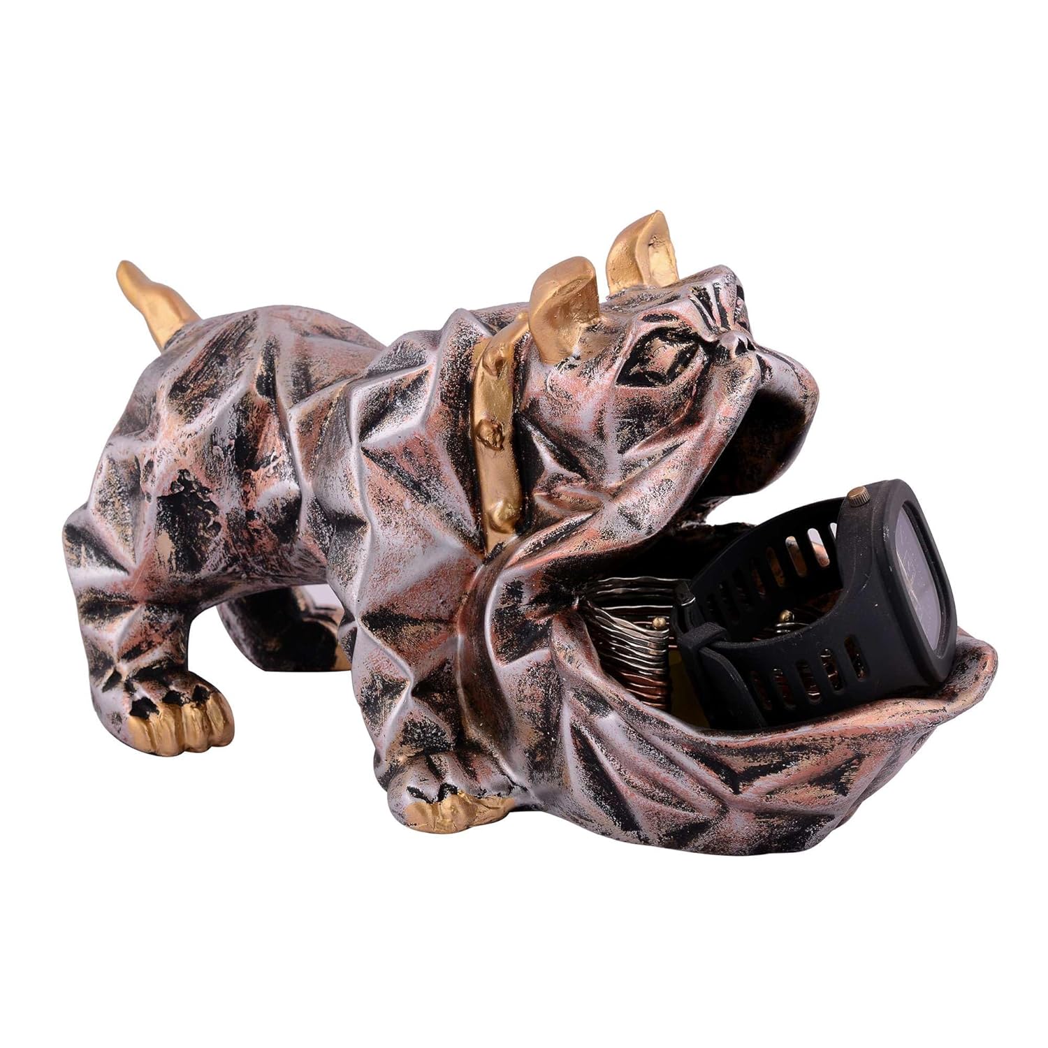 Cool Dog Showpiece with Plate Decorative Accent