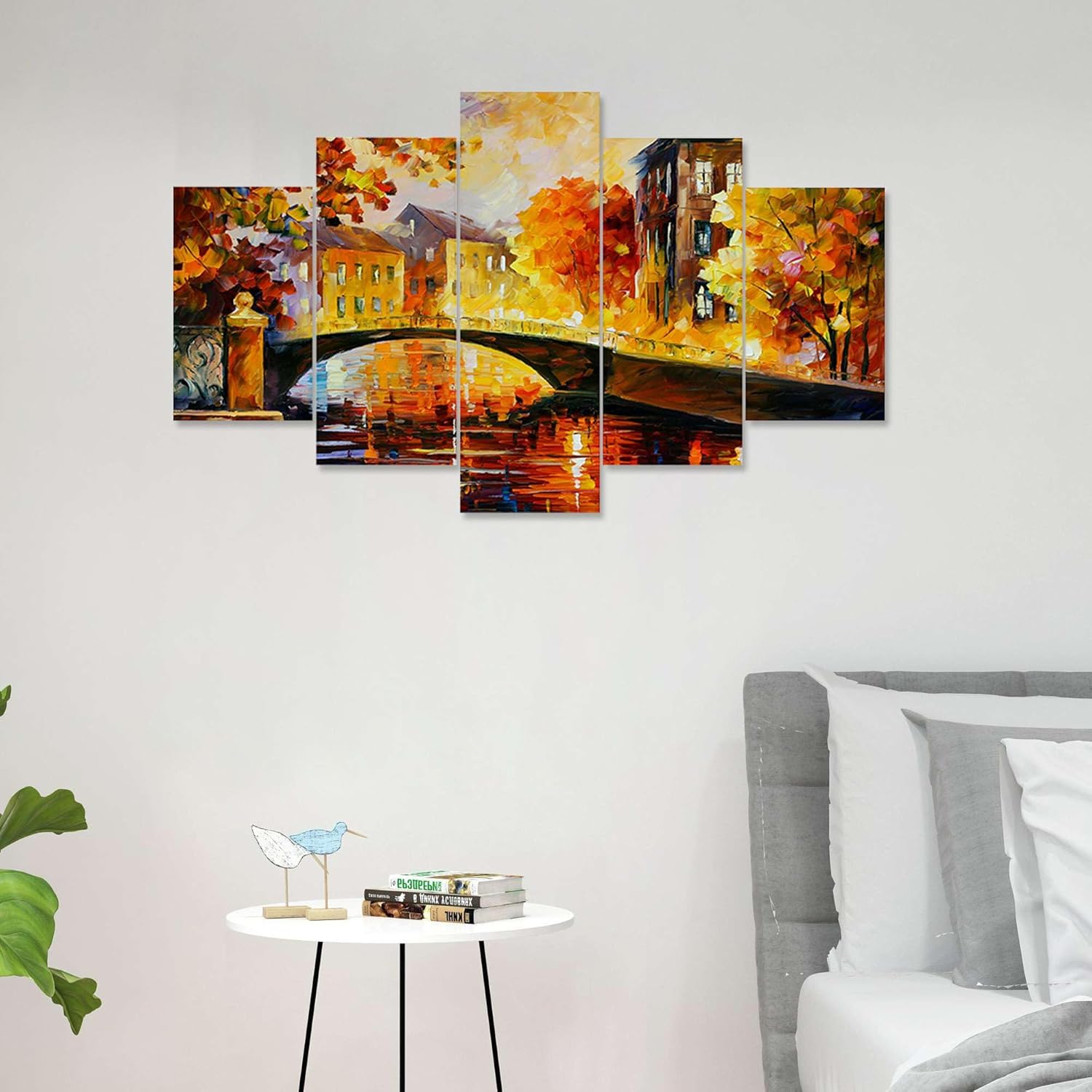 MDF Framed 3D Wall Painting Set of Five for Home Decoration
