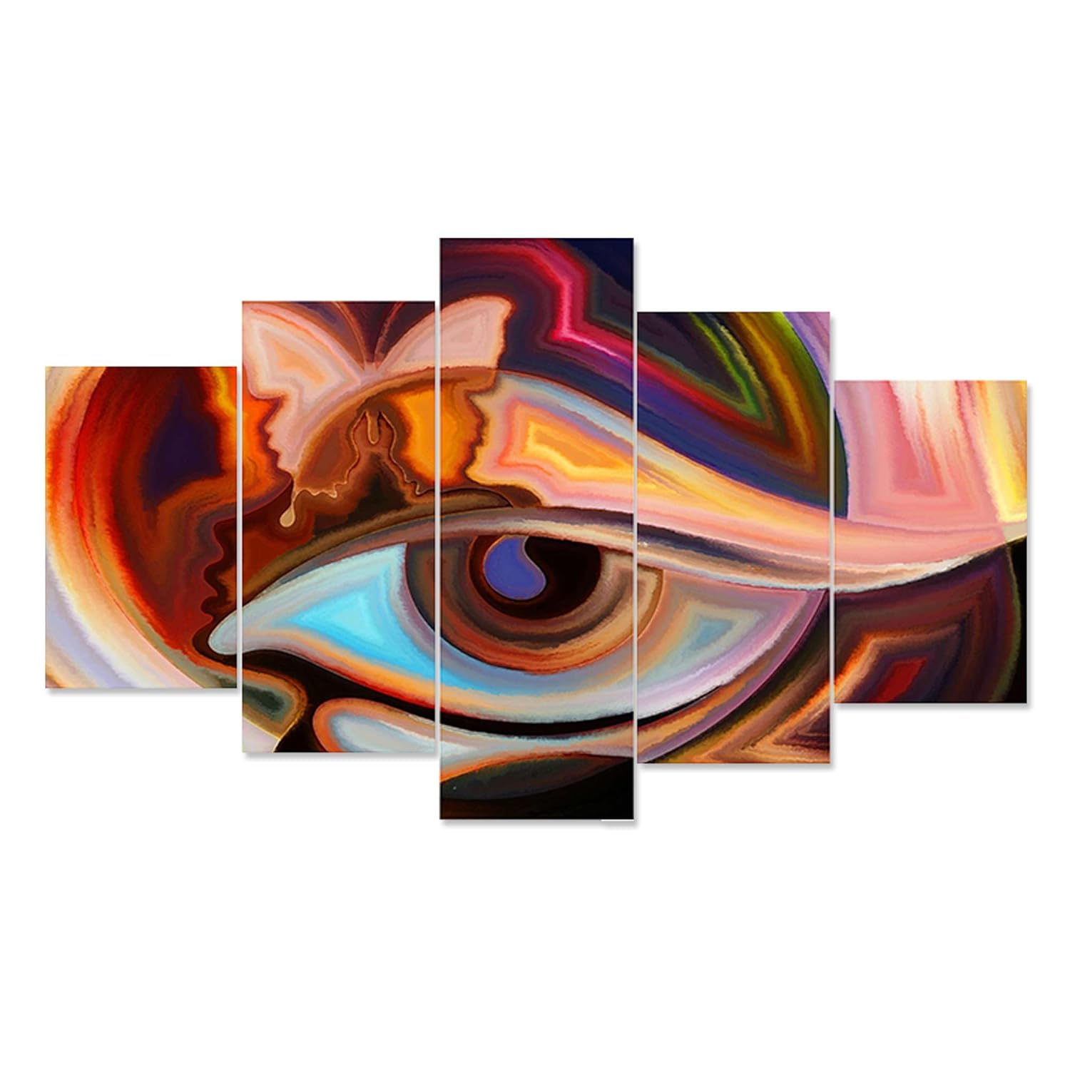 MDF Framed 3D Wall Painting Set of Five for Home Decoration