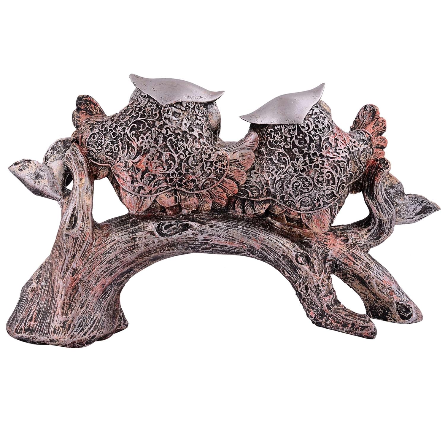 Owl Family on Tree Decorative Bird Showpiece Home Decor