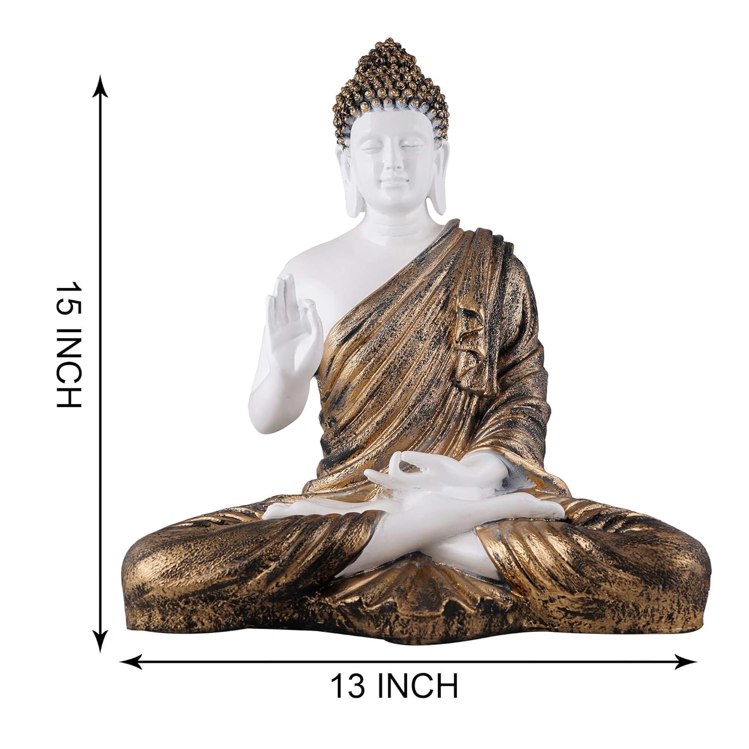 Gautam Buddha Statue Feng Shui Vastu Decorative Idol Golden Color