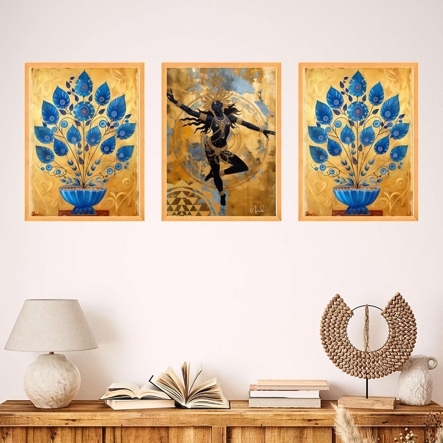Wall Paintings for Wall Dacoration Large Framed Wall Paintings Set of Three for Living Room