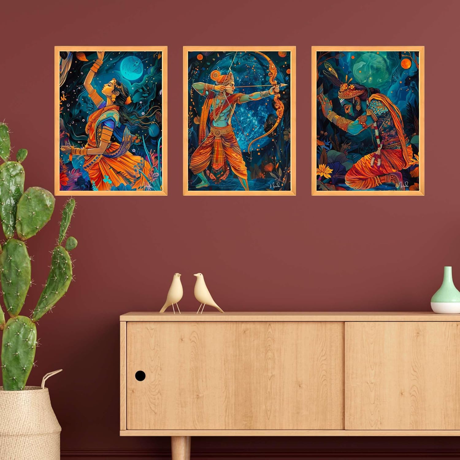 Wall Paintings for Wall Dacoration Large Framed Wall Paintings Set of Three for Living Room
