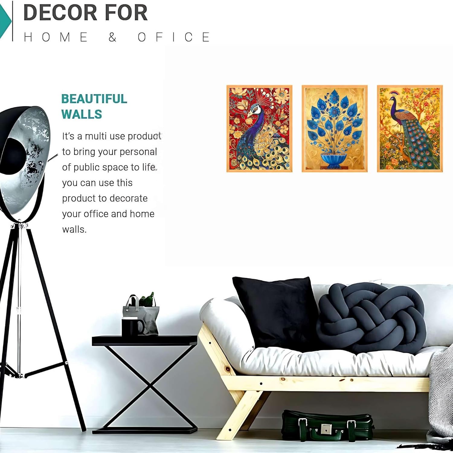 Wall Paintings for Wall Dacoration Large Framed Wall Paintings Set of Three for Living Room