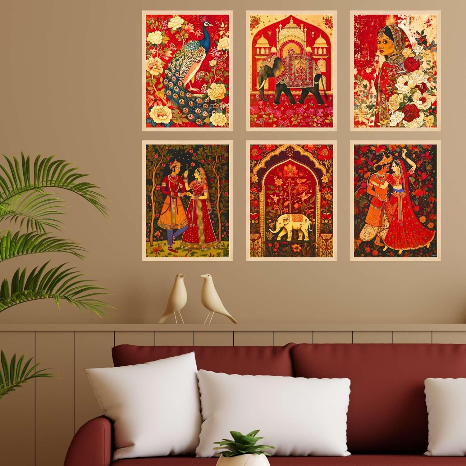 Madhubani Wall Paintings Set of Six for...