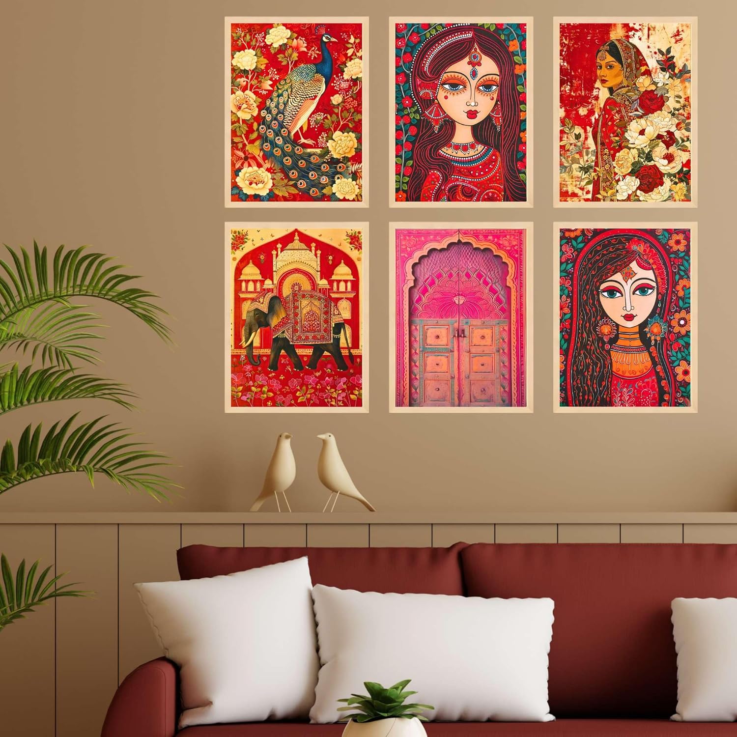 Madhubani Wall Paintings Set of Six for...
