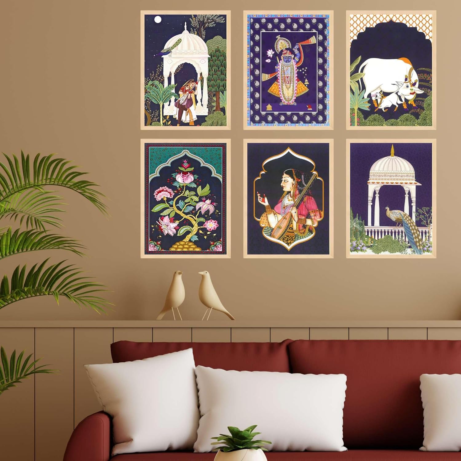 Madhubani Wall Paintings Set of Six for...