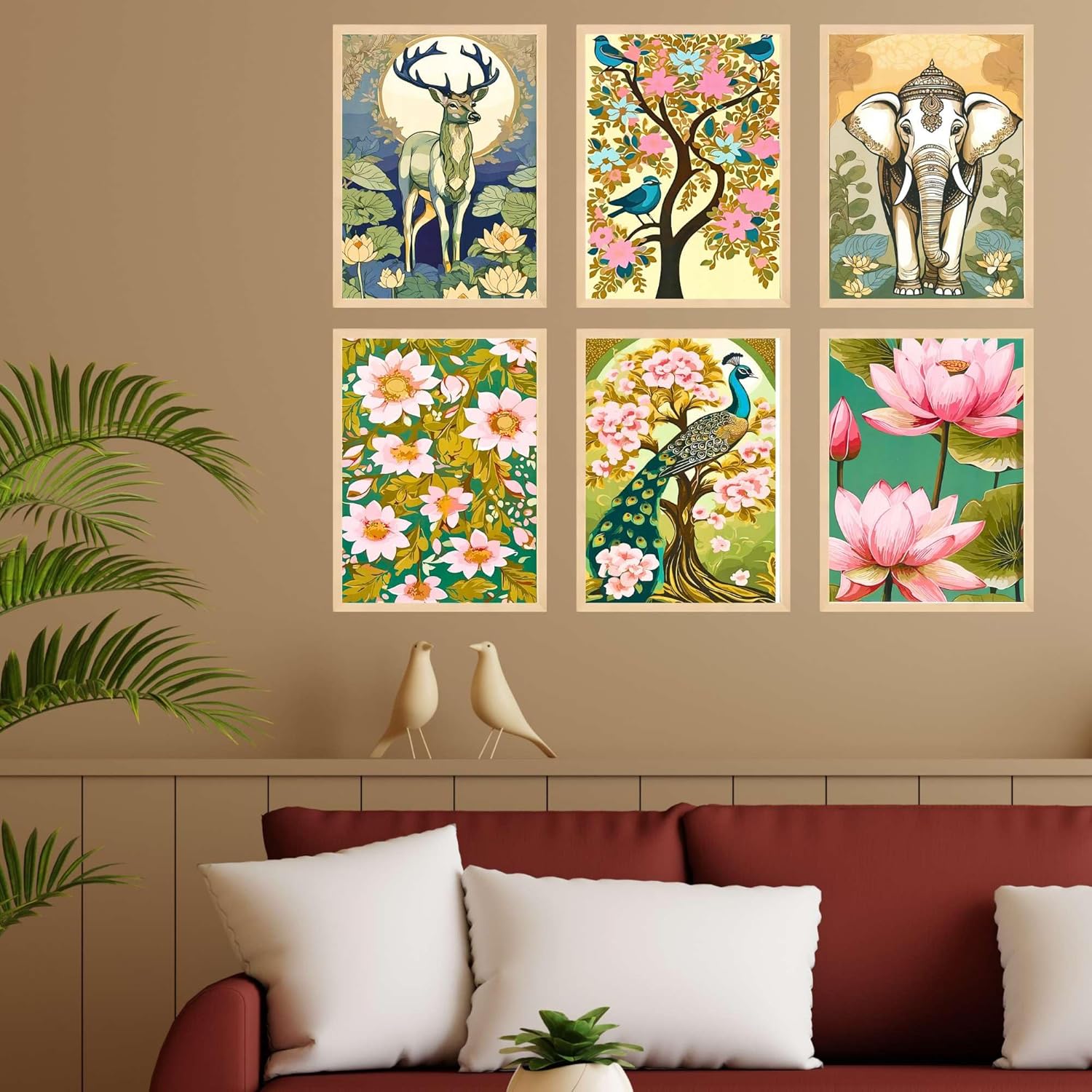 Madhubani Wall Paintings Set of Six for...