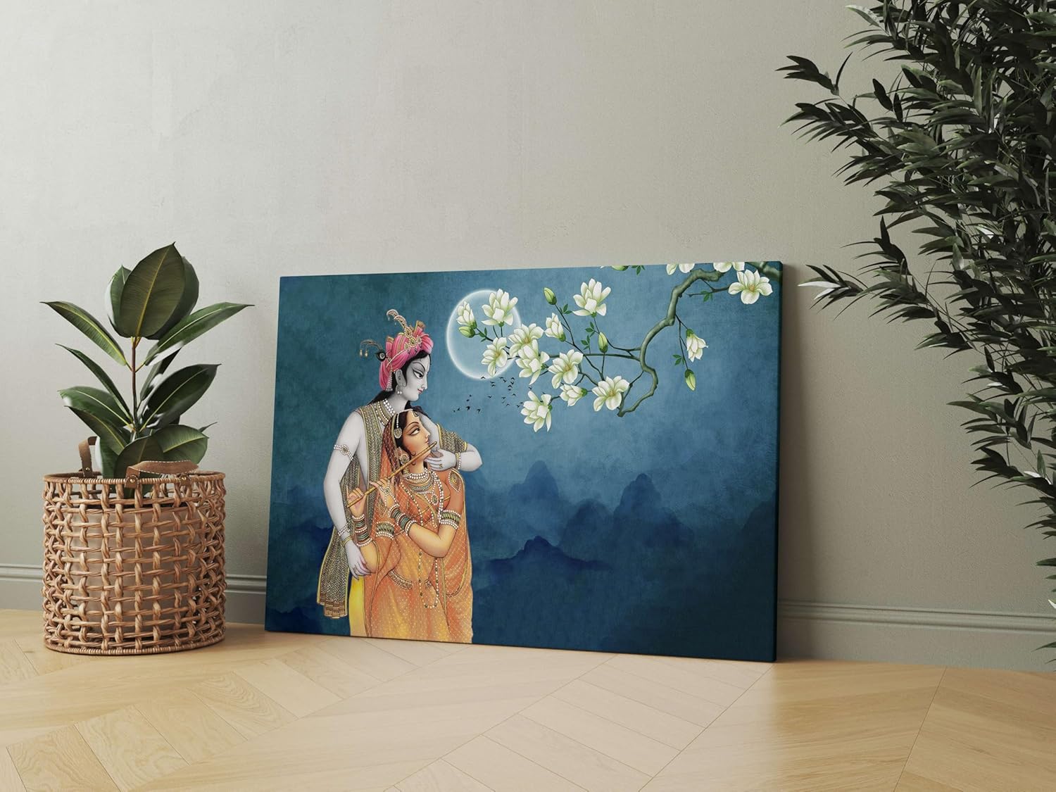 Radha Krishna Paintings For Wall Decoration With Frame Canvas Painting