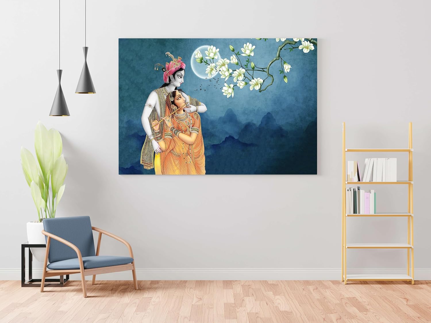 Radha Krishna Paintings For Wall Decoration With Frame Canvas Painting