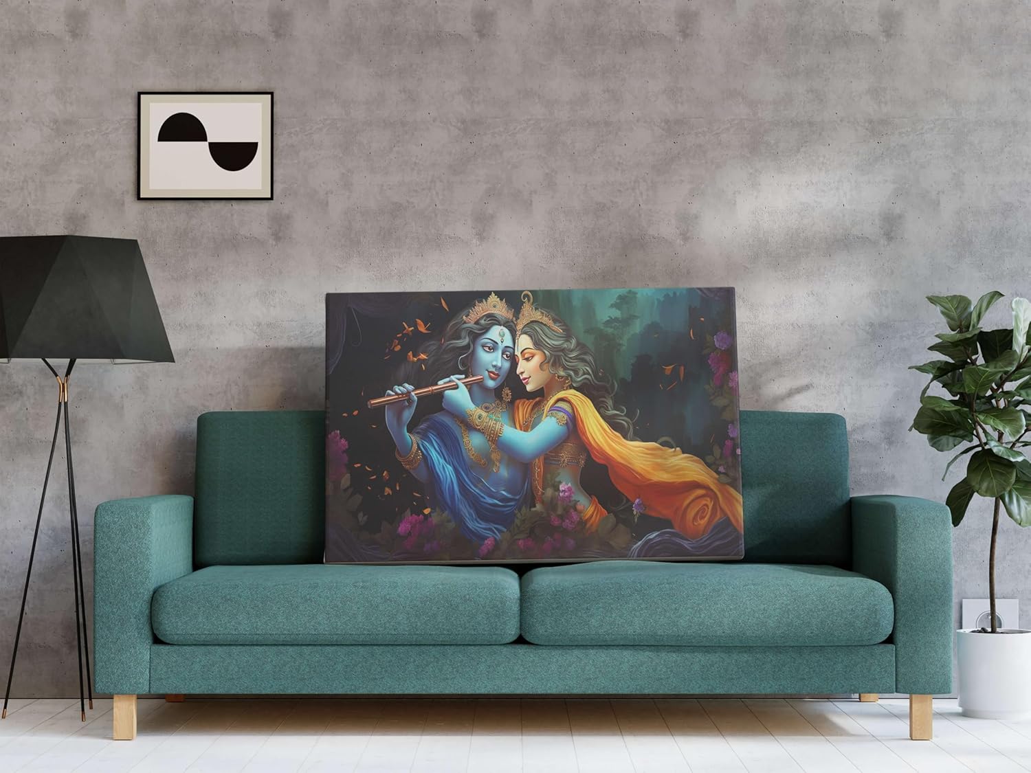 Radha Krishna Paintings For Wall Decoration With Frame Canvas Painting