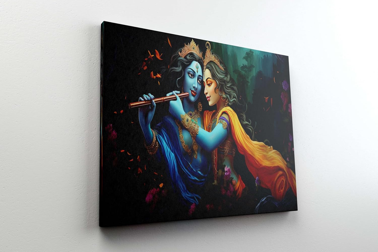 Radha Krishna Paintings For Wall Decoration With Frame Canvas Painting