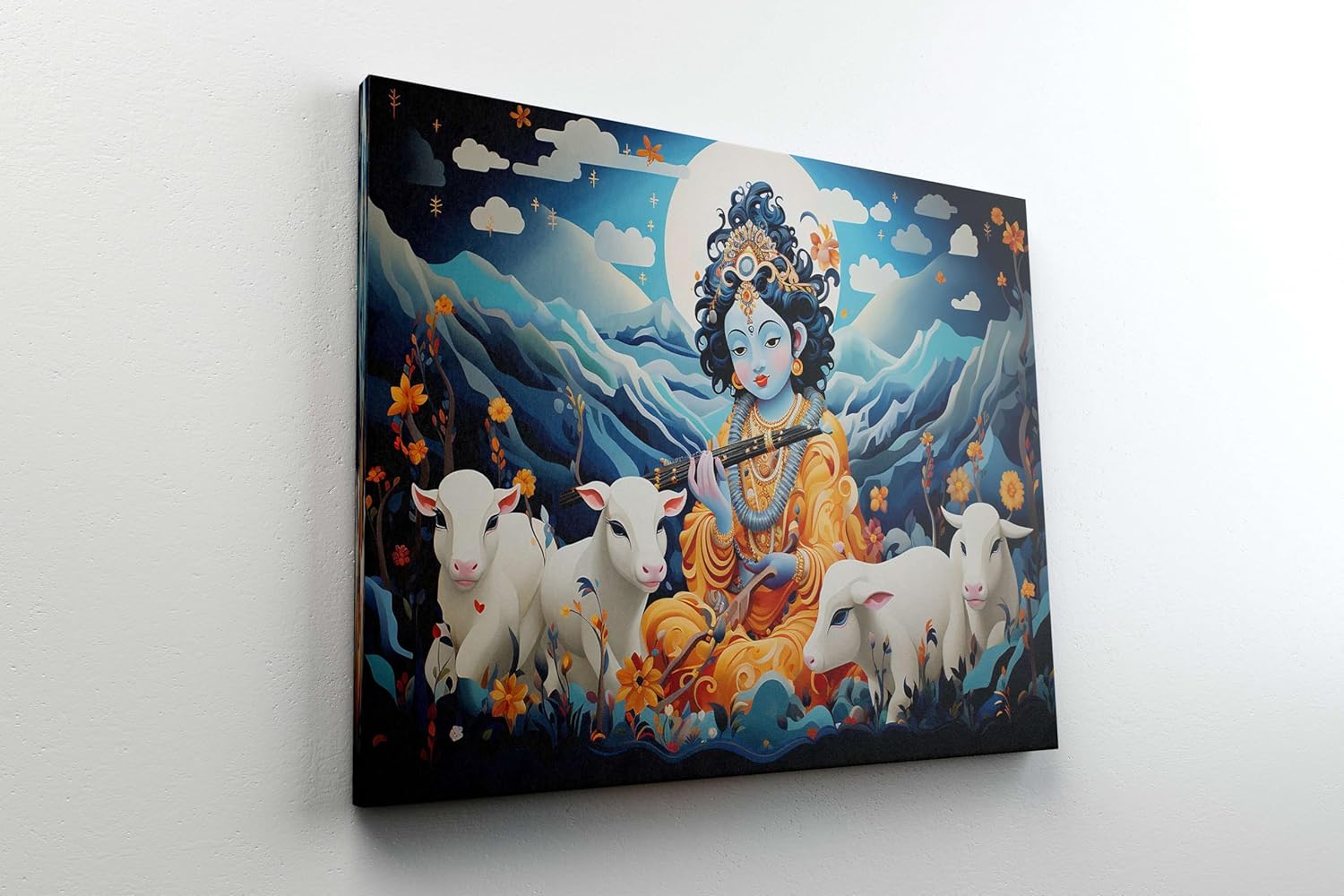 Radha Krishna Paintings For Wall Decoration With Frame Canvas Painting
