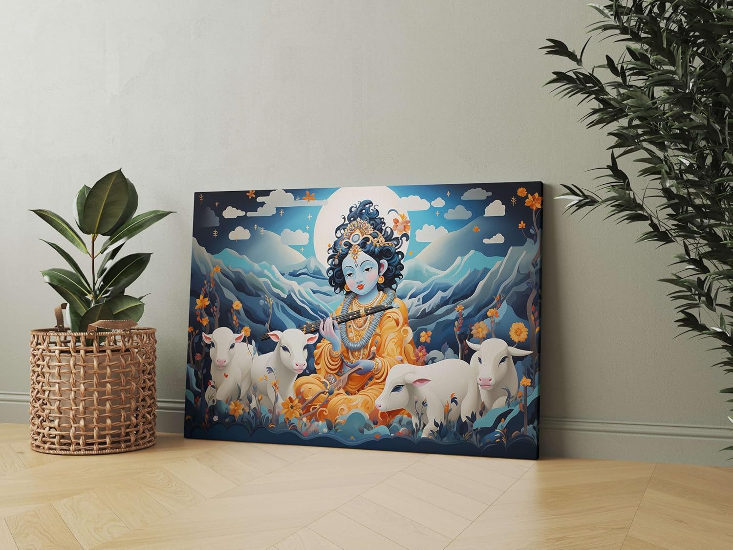 Radha Krishna Paintings For Wall Decoration With Frame Canvas Painting