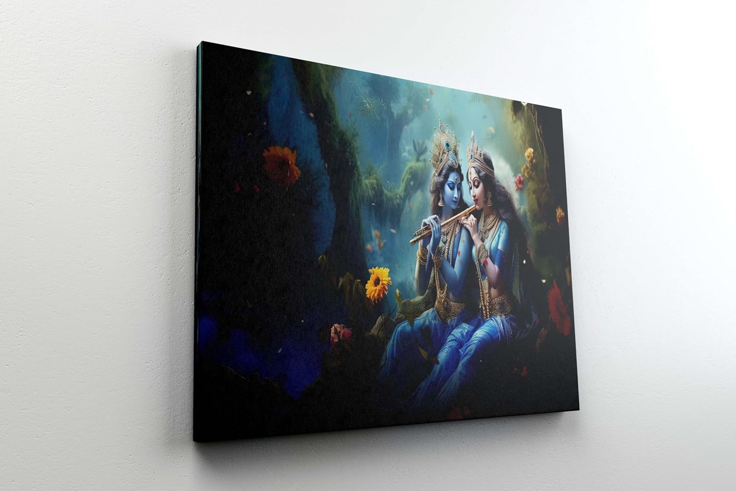 Radha Krishna Paintings For Wall Decoration With Frame Canvas Painting
