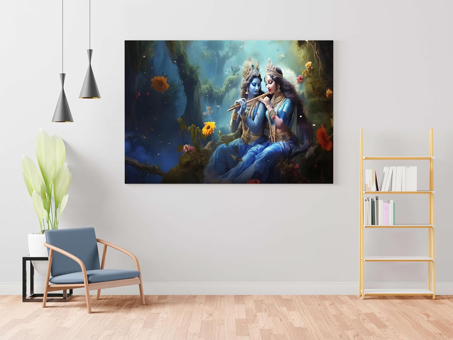 Radha Krishna Paintings For Wall Decoration With Frame Canvas Painting