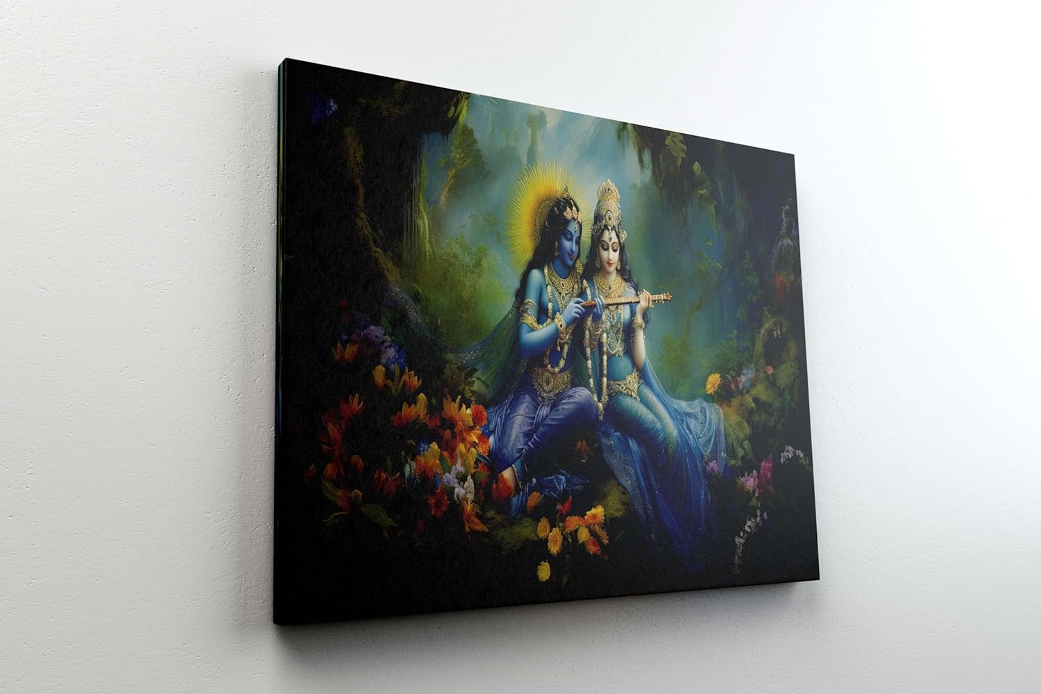 Radha Krishna Paintings For Wall Decoration With Frame Canvas Painting