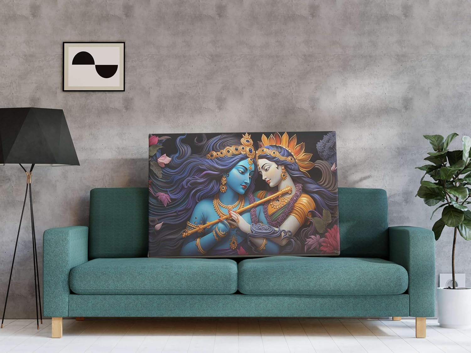 Radha Krishna Paintings For Wall Decoration With Frame Canvas Painting