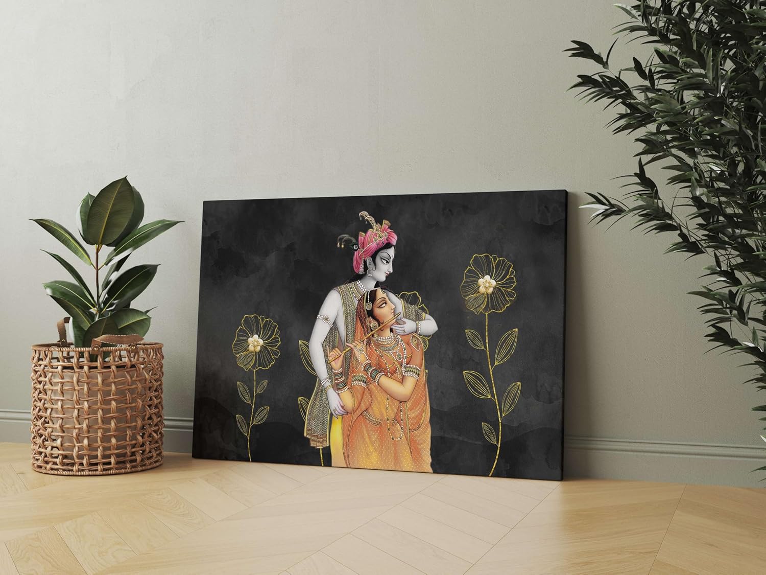 Radha Krishna Paintings For Wall Decoration With Frame Canvas Painting