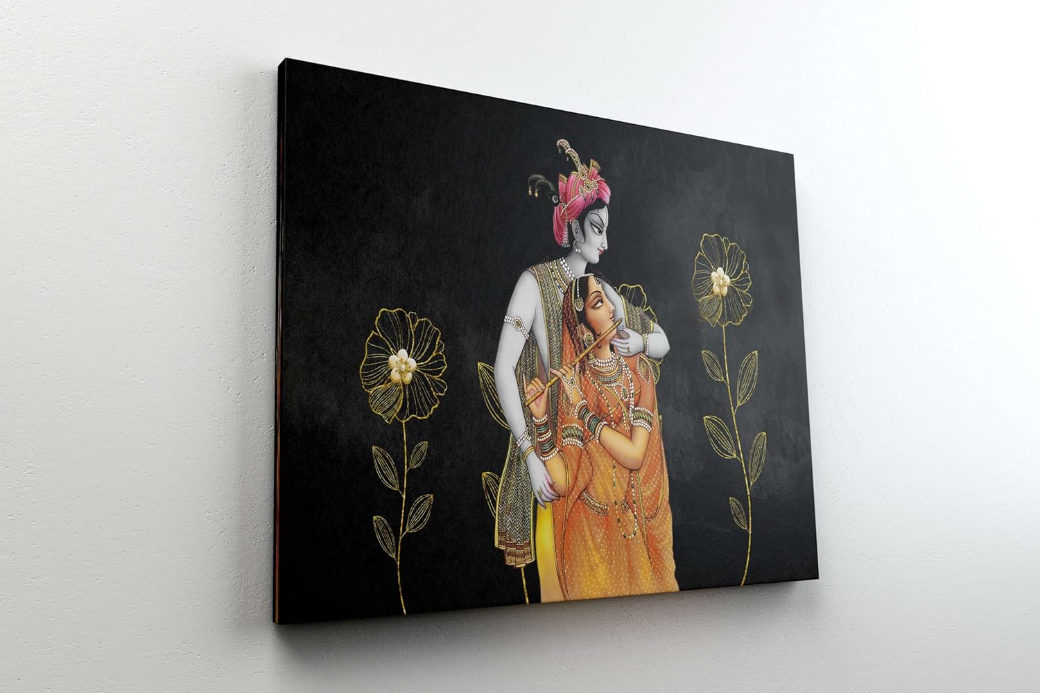 Radha Krishna Paintings For Wall Decoration With Frame Canvas Painting