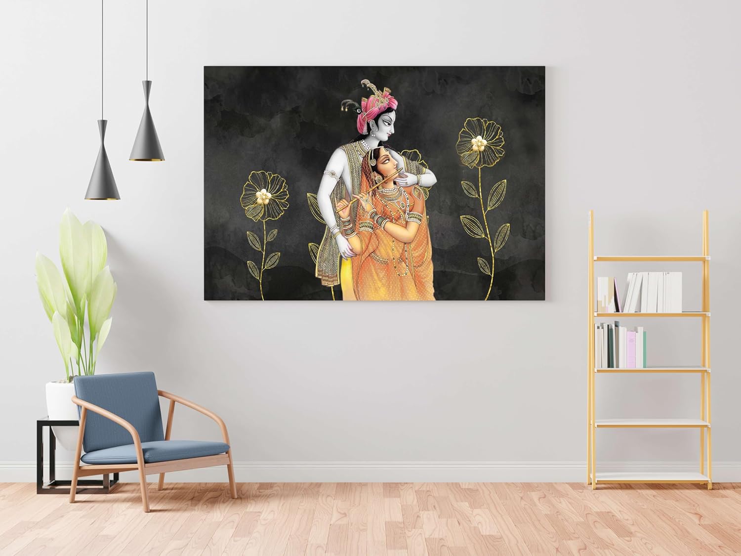 Radha Krishna Paintings For Wall Decoration With Frame Canvas Painting