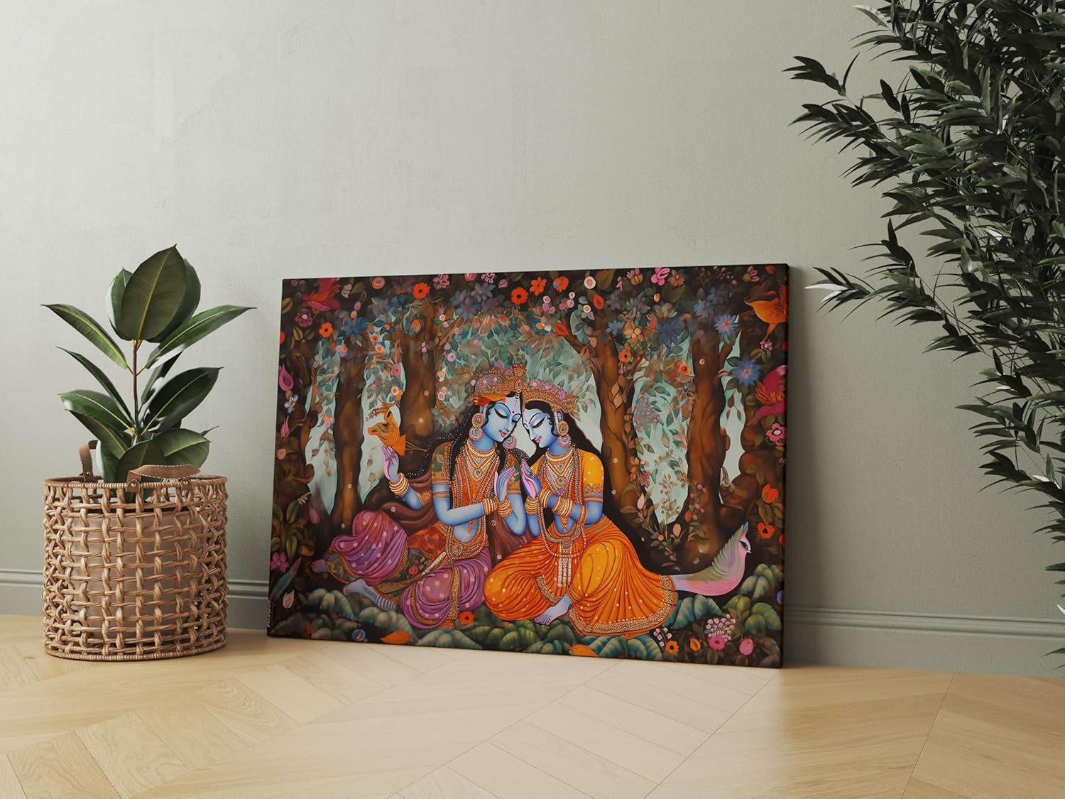 Radha Krishna Paintings For Wall Decoration With Frame Canvas Painting