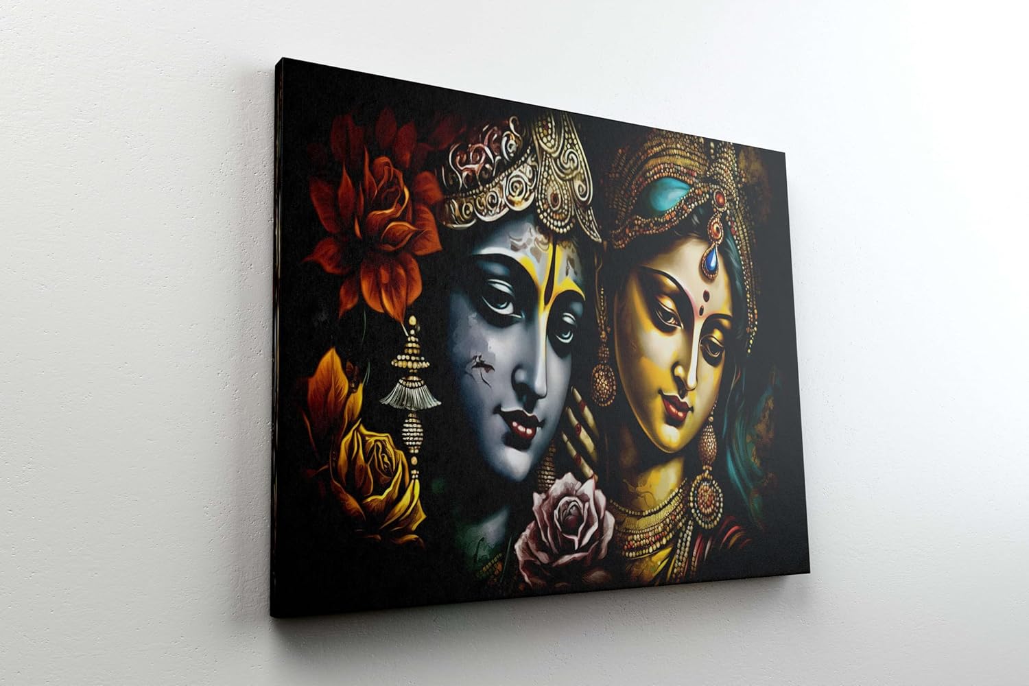 Radha Krishna Paintings For Wall Decoration With Frame Canvas Painting