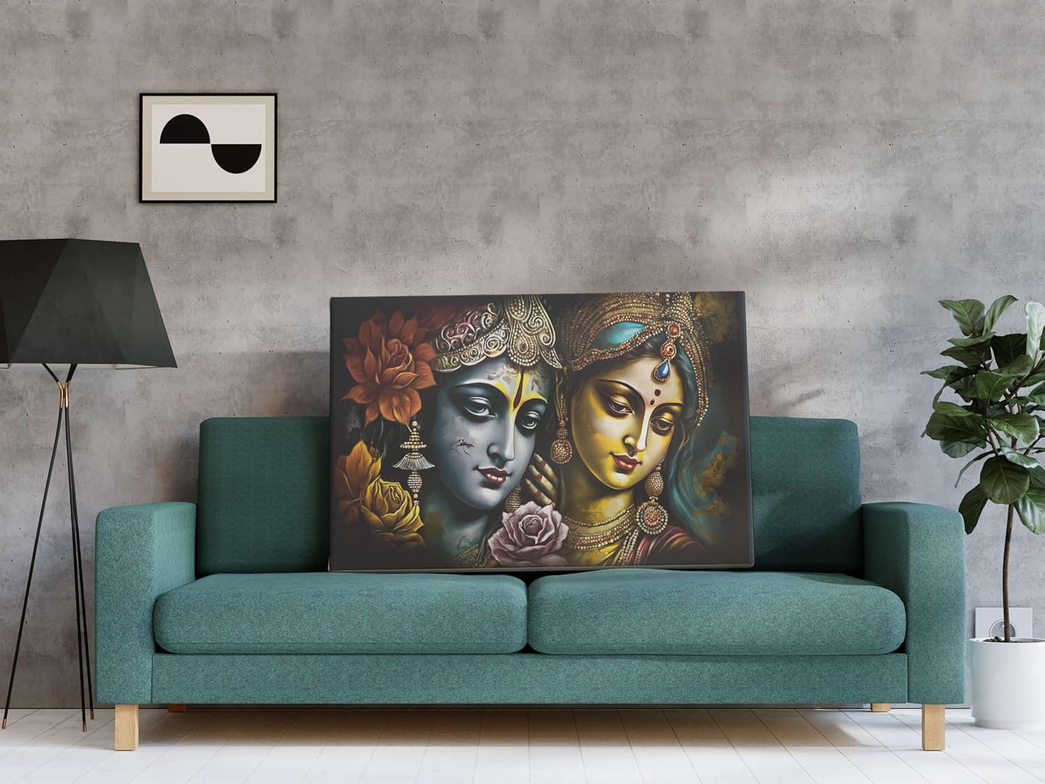 Radha Krishna Paintings For Wall Decoration With Frame Canvas Painting