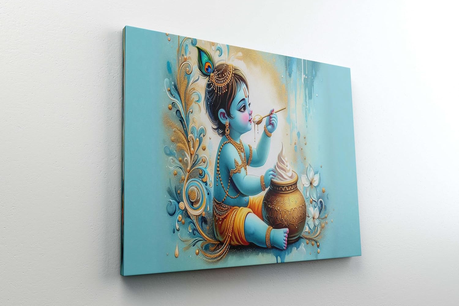 Radha Krishna Paintings For Wall Decoration With Frame Canvas Painting