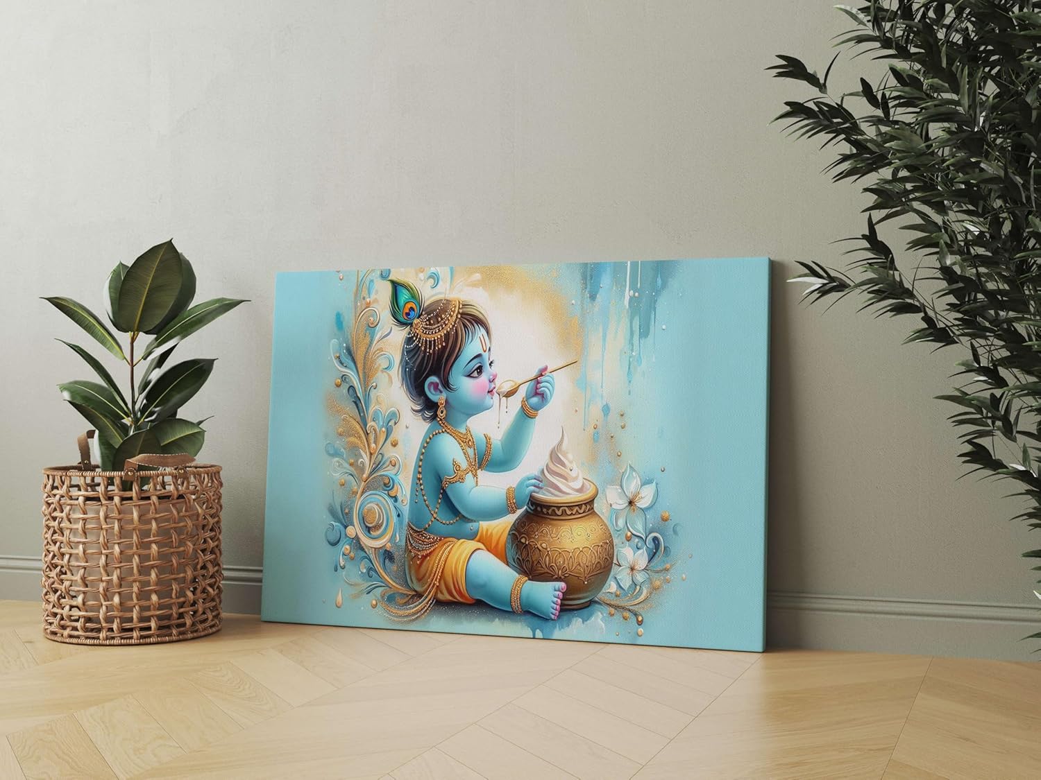 Radha Krishna Paintings For Wall Decoration With Frame Canvas Painting