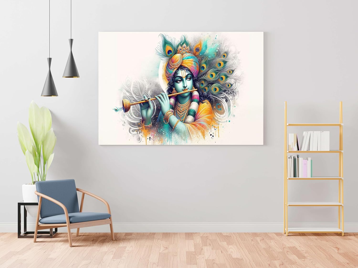 Radha Krishna Paintings For Wall Decoration With Frame Canvas Painting