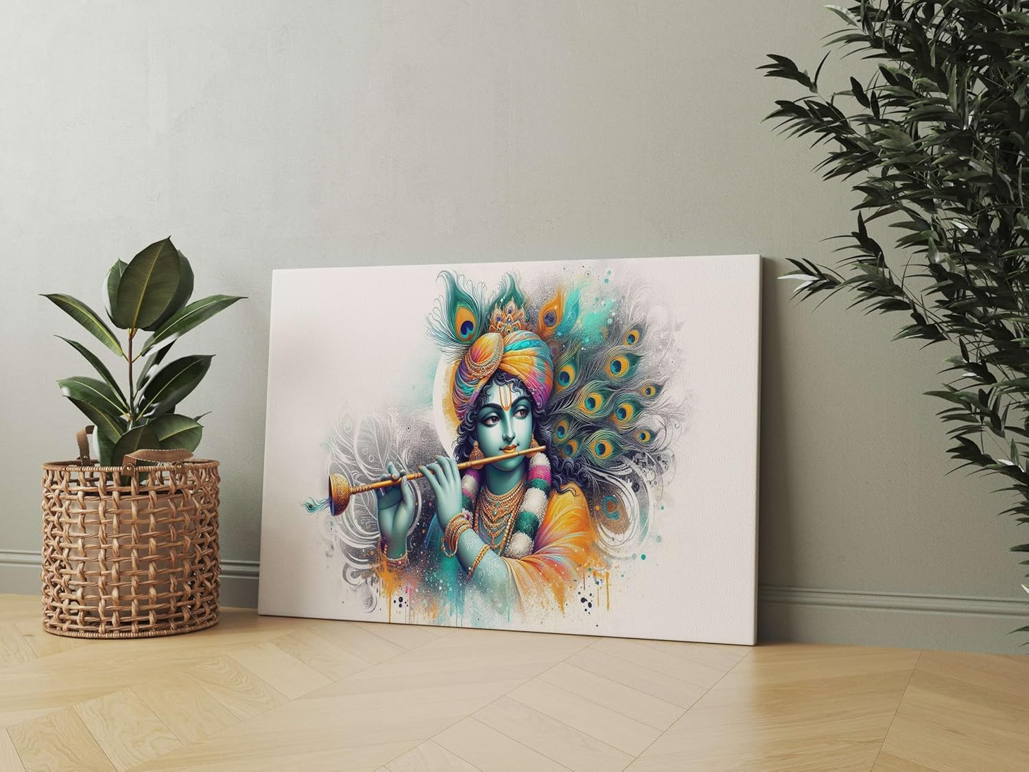 Radha Krishna Paintings For Wall Decoration With Frame Canvas Painting