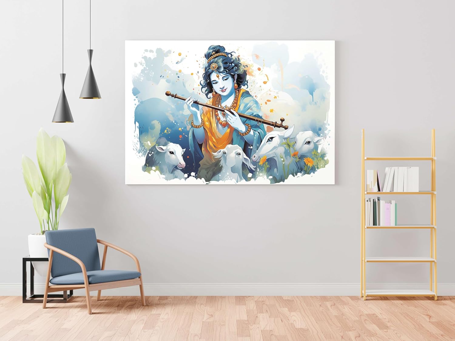 Radha Krishna Paintings For Wall Decoration With Frame Canvas Painting