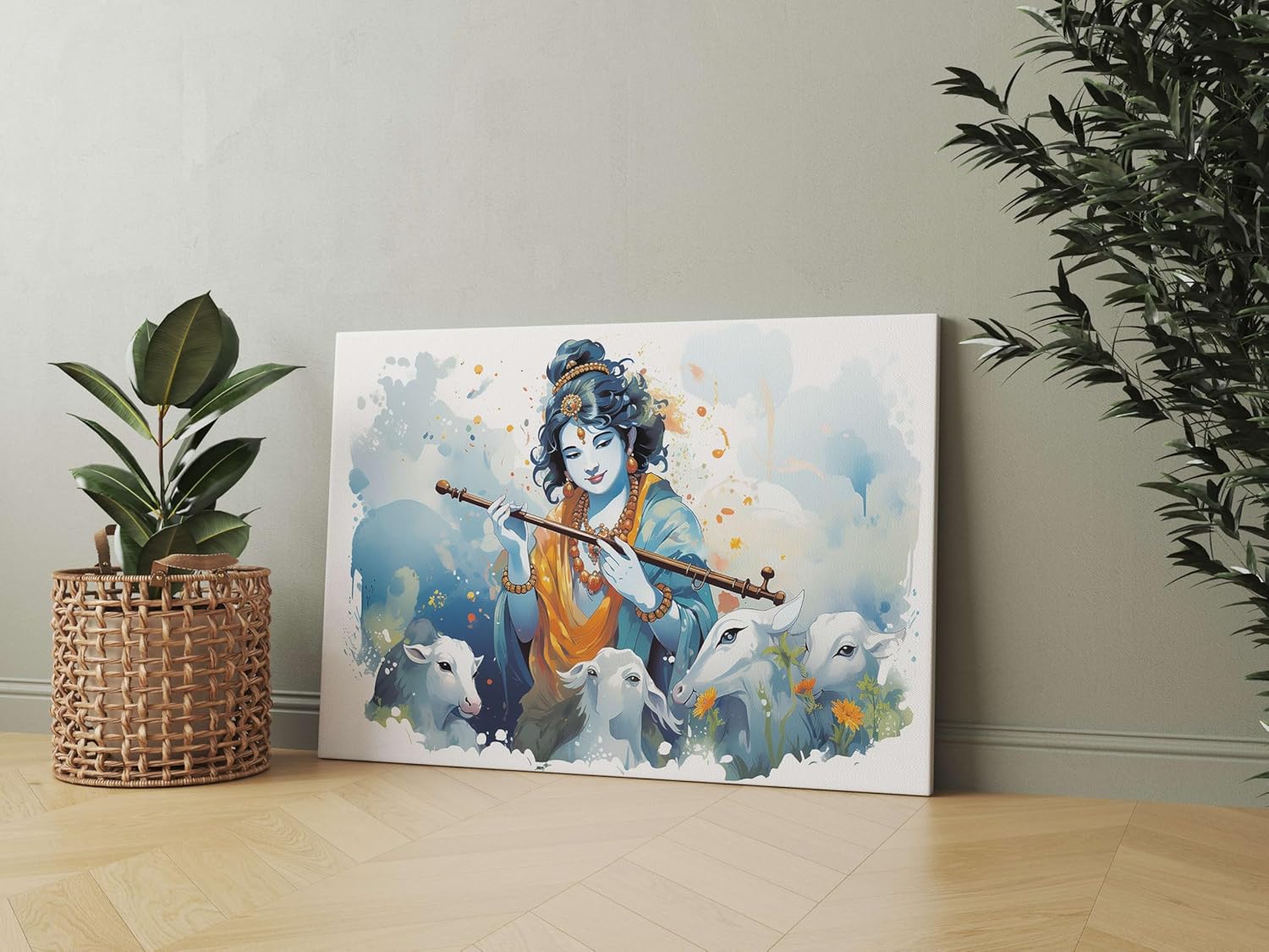 Radha Krishna Paintings For Wall Decoration With Frame Canvas Painting
