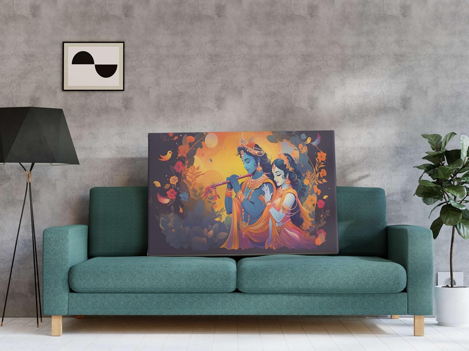 Radha Krishna Paintings For Wall Decoration With Frame Canvas Painting