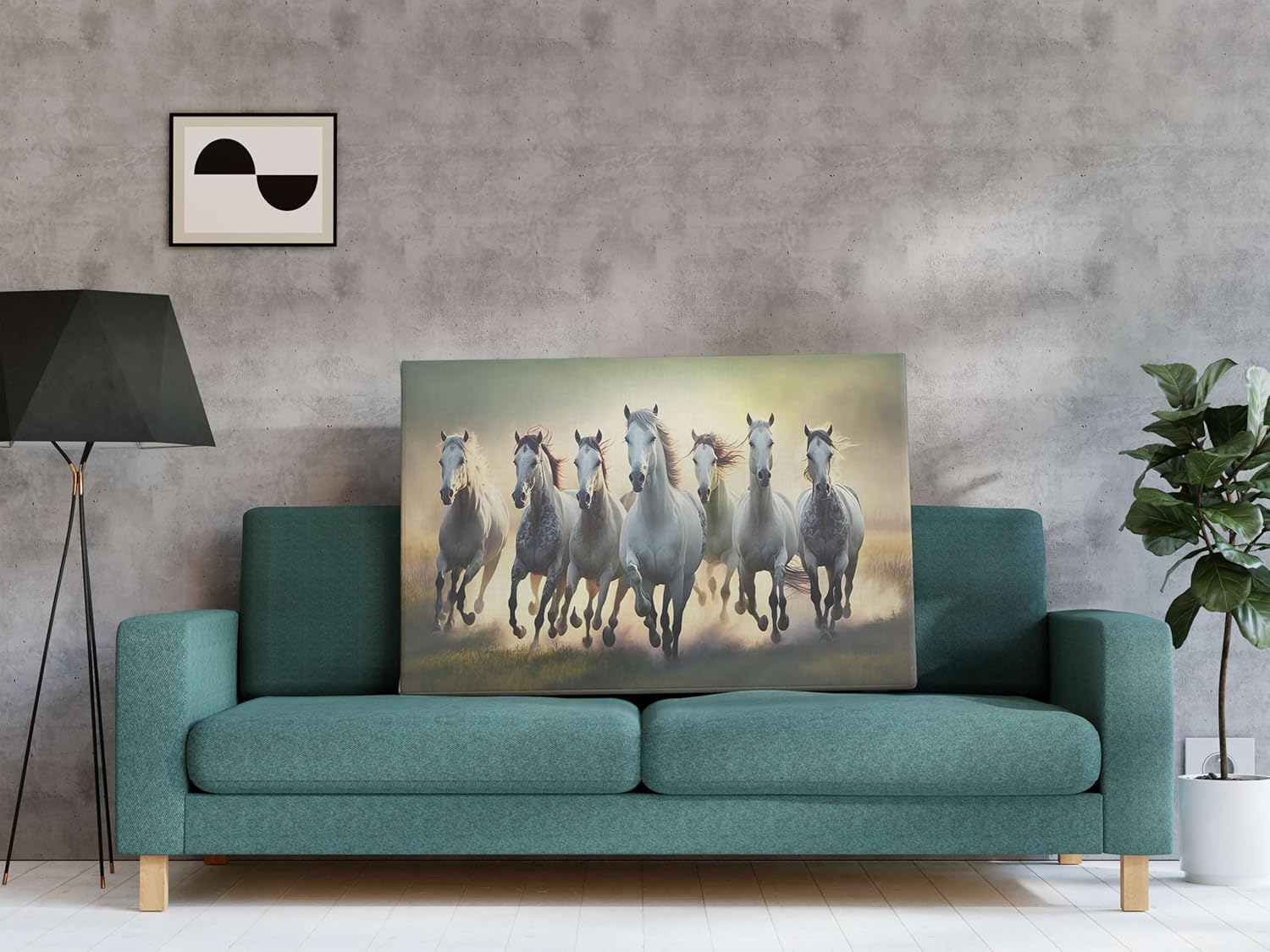 Seven Horse Painting For Wall Decoration With Frame Canvas Painting For Living Room