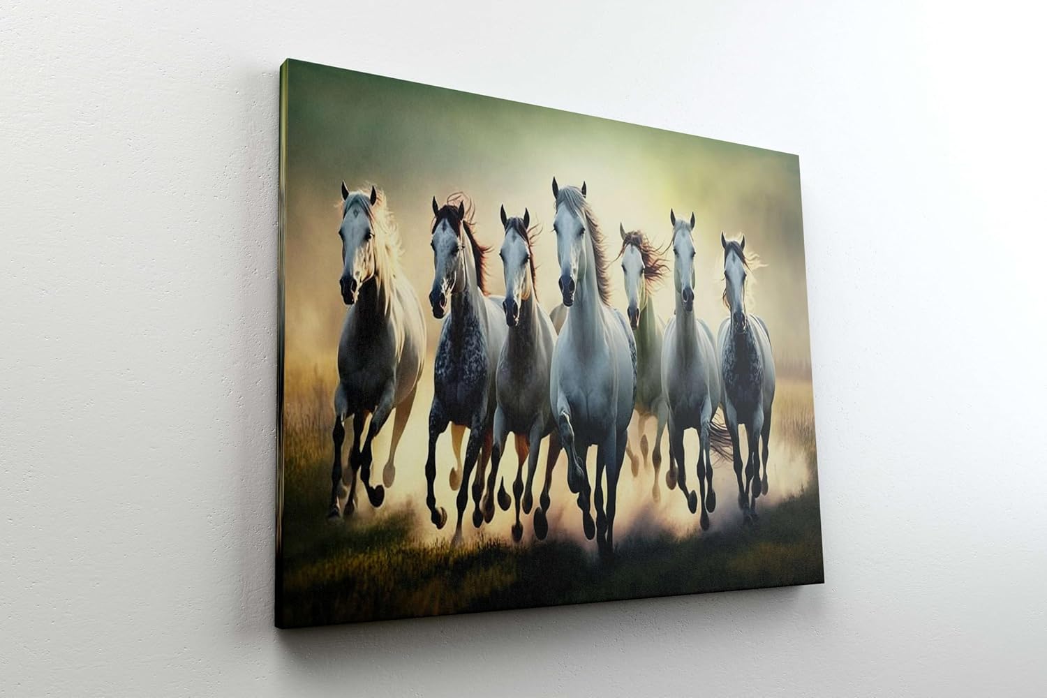 Seven Horse Painting For Wall Decoration With Frame Canvas Painting For Living Room