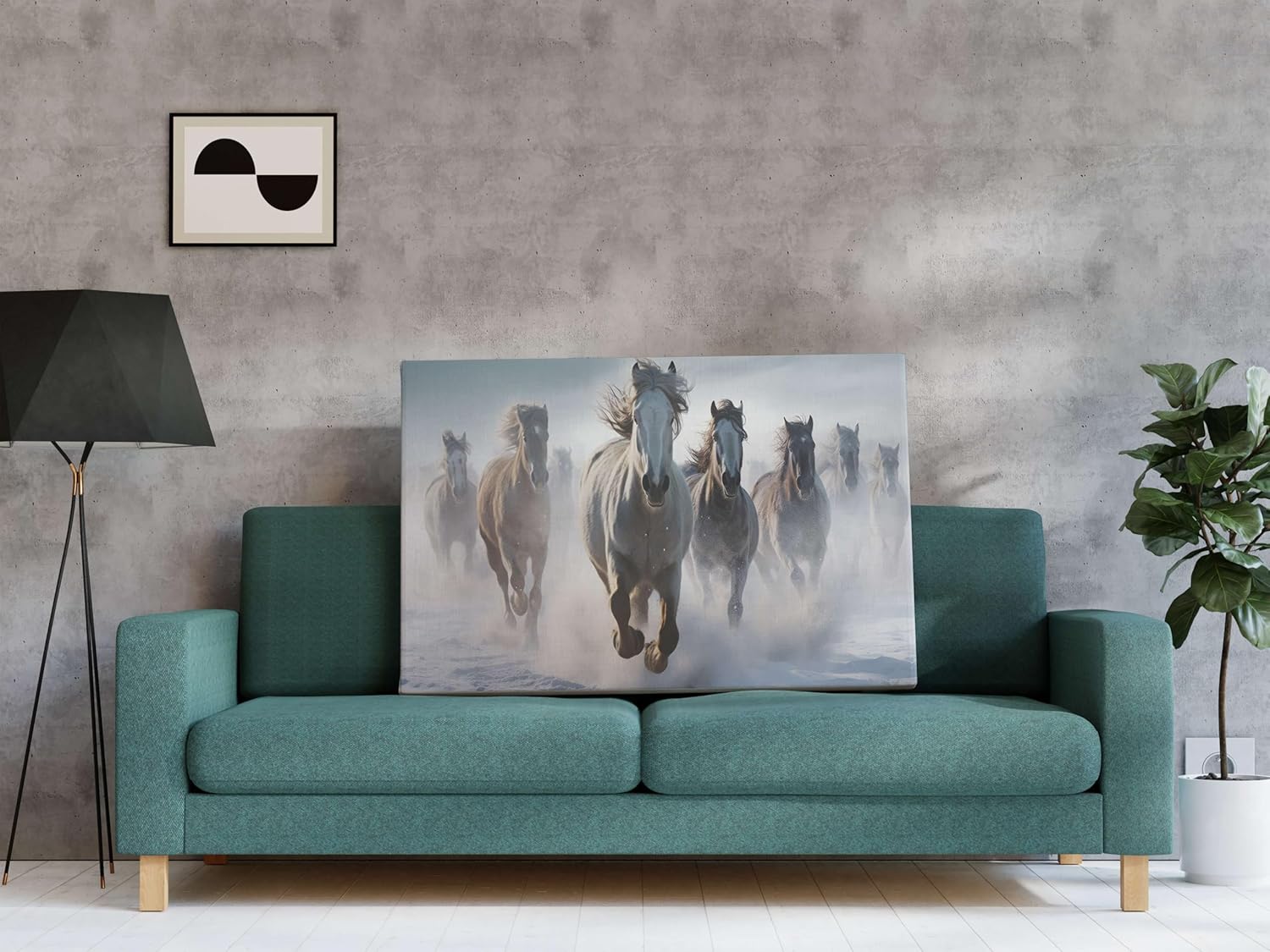 Seven Horse Painting For Wall Decoration With Frame Canvas Painting For Living Room
