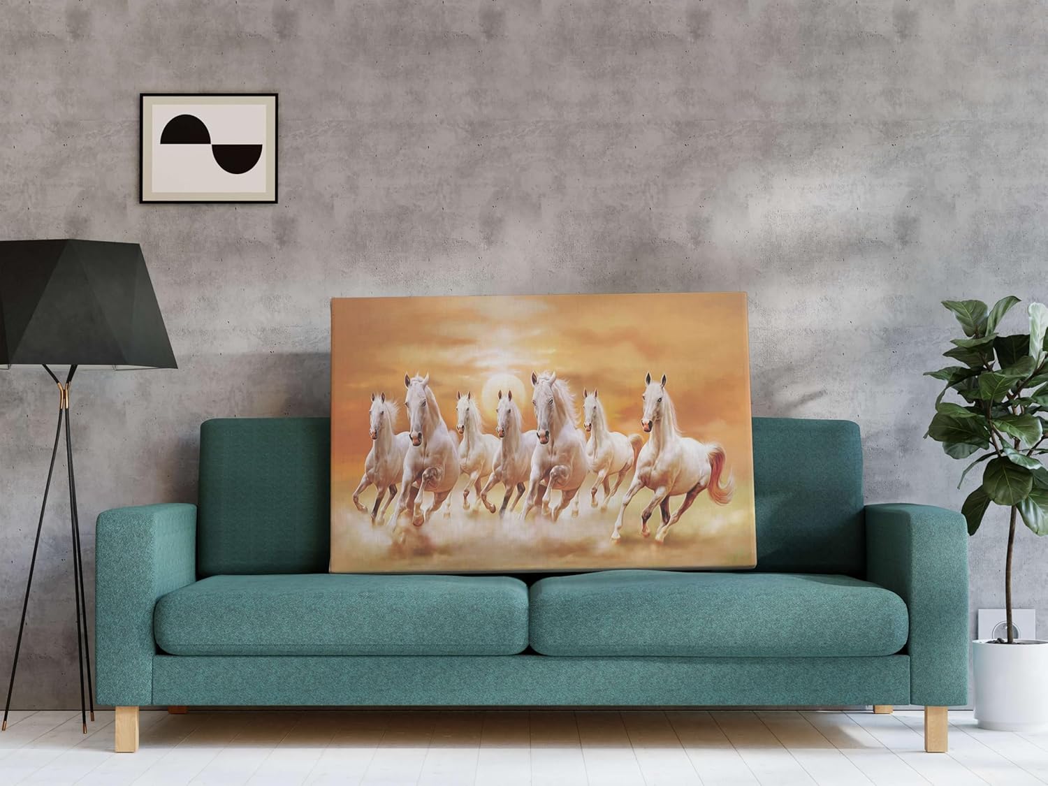 Seven Horse Painting For Wall Decoration With Frame Canvas Painting For Living Room